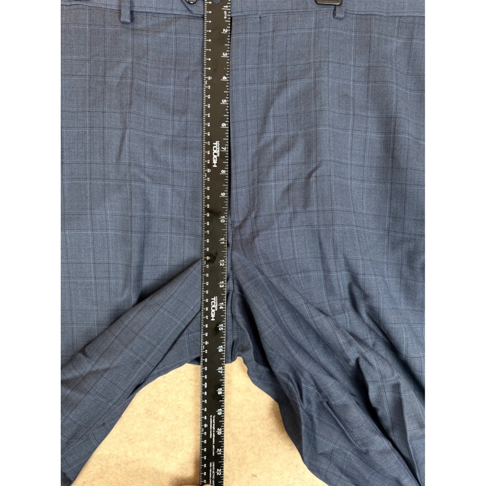 Jos. A. Bank Dress Pants 41x30.5 Blue Glen Plaid Flat Front Trousers Mens - Picture 6 of 9